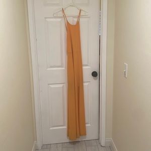 Yellow cross back with adjustable string express dress